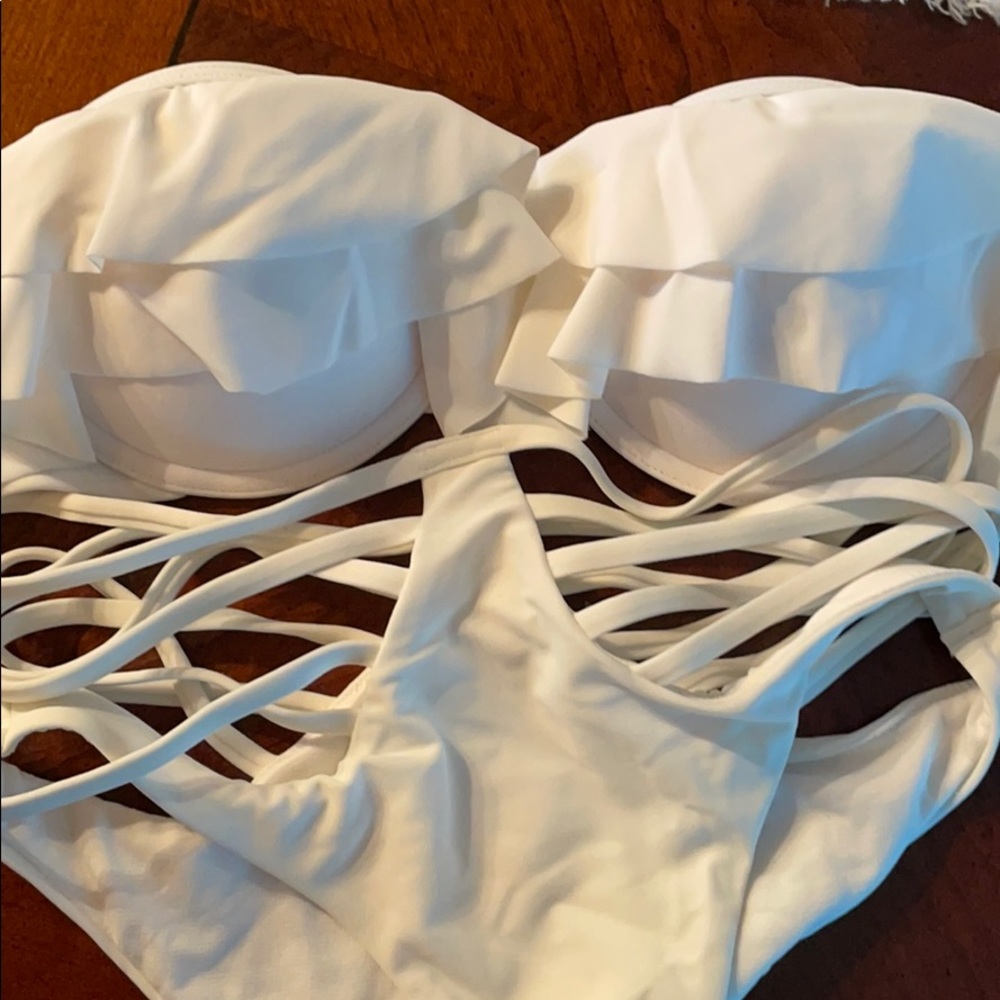 NWOT Abercrombie White Two Piece Bathing Suit